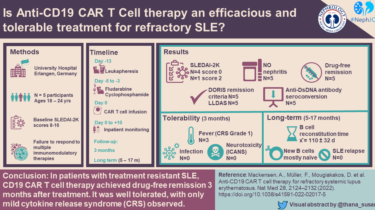 Is Anti-CD19 CAR T Cell therapy helpful in refractory SLE? The